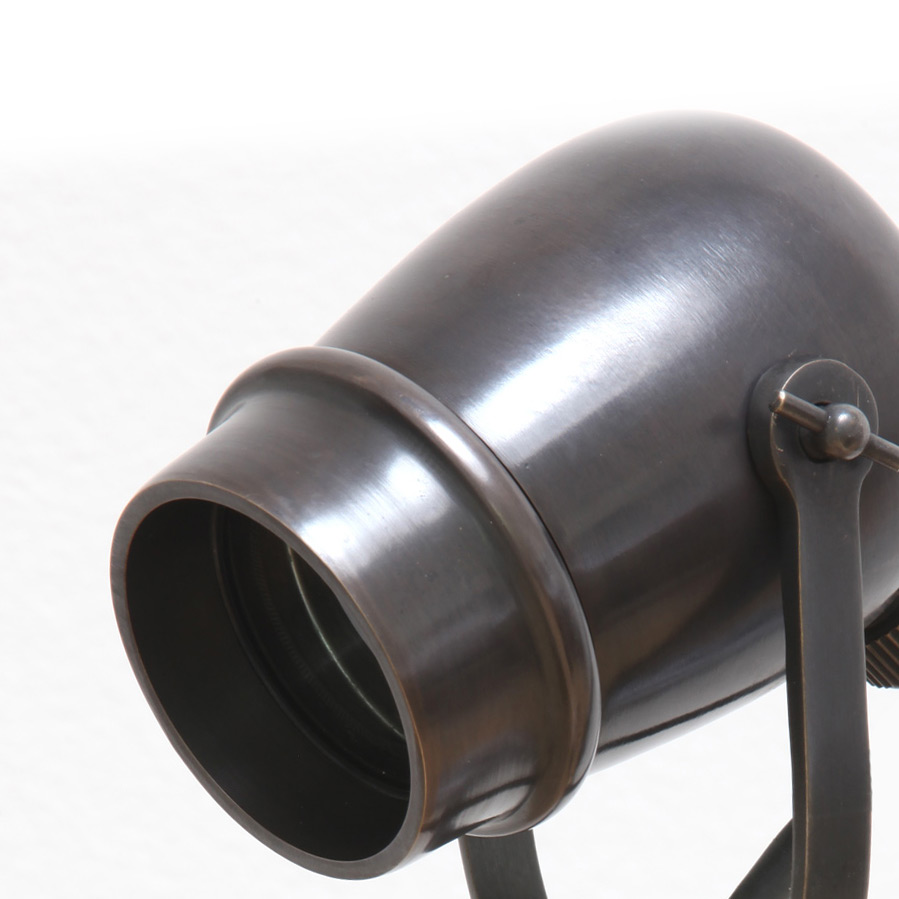 Bild 8: (hier Oberfläche „Bronze dunkel“) Nostalgischer Tisch-Strahler zum Aufstellen, Messing: (hier Oberfläche „Bronze dunkel“)