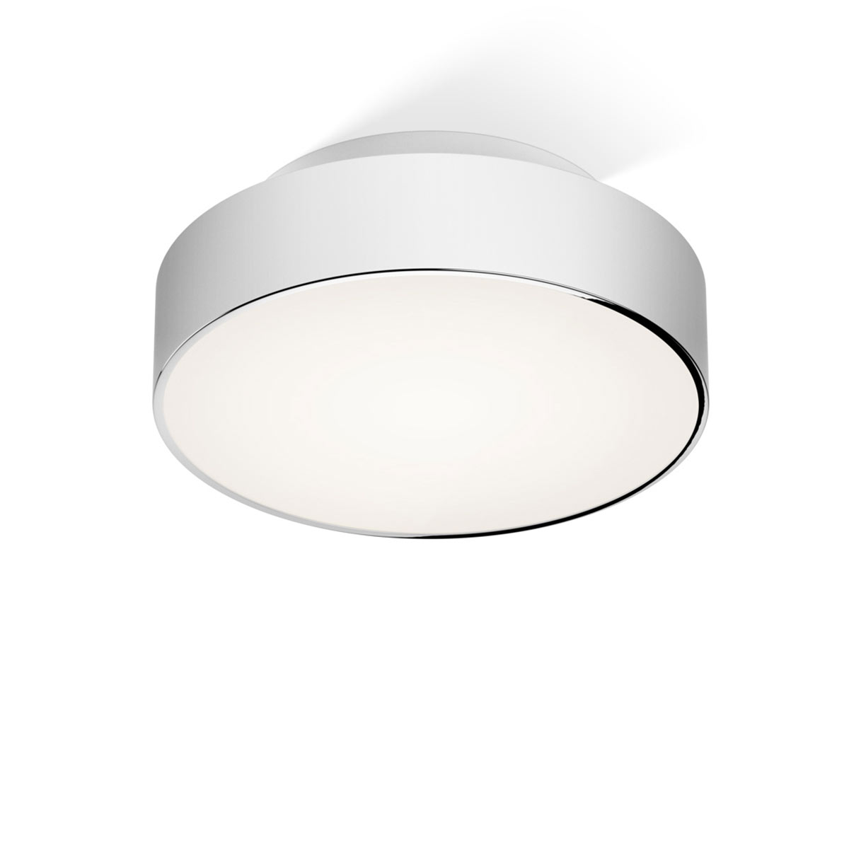 Puristische, kleine Bad-Deckenlampe JOIN LED, Durchmesser ab 26 cm: Das kleine Modell 28 cm, verchromt