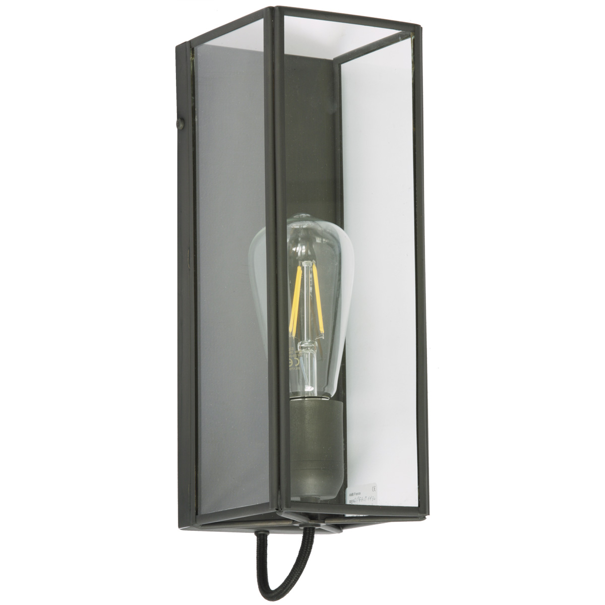 Narrow display cabinet wall lamp made of brass and glass