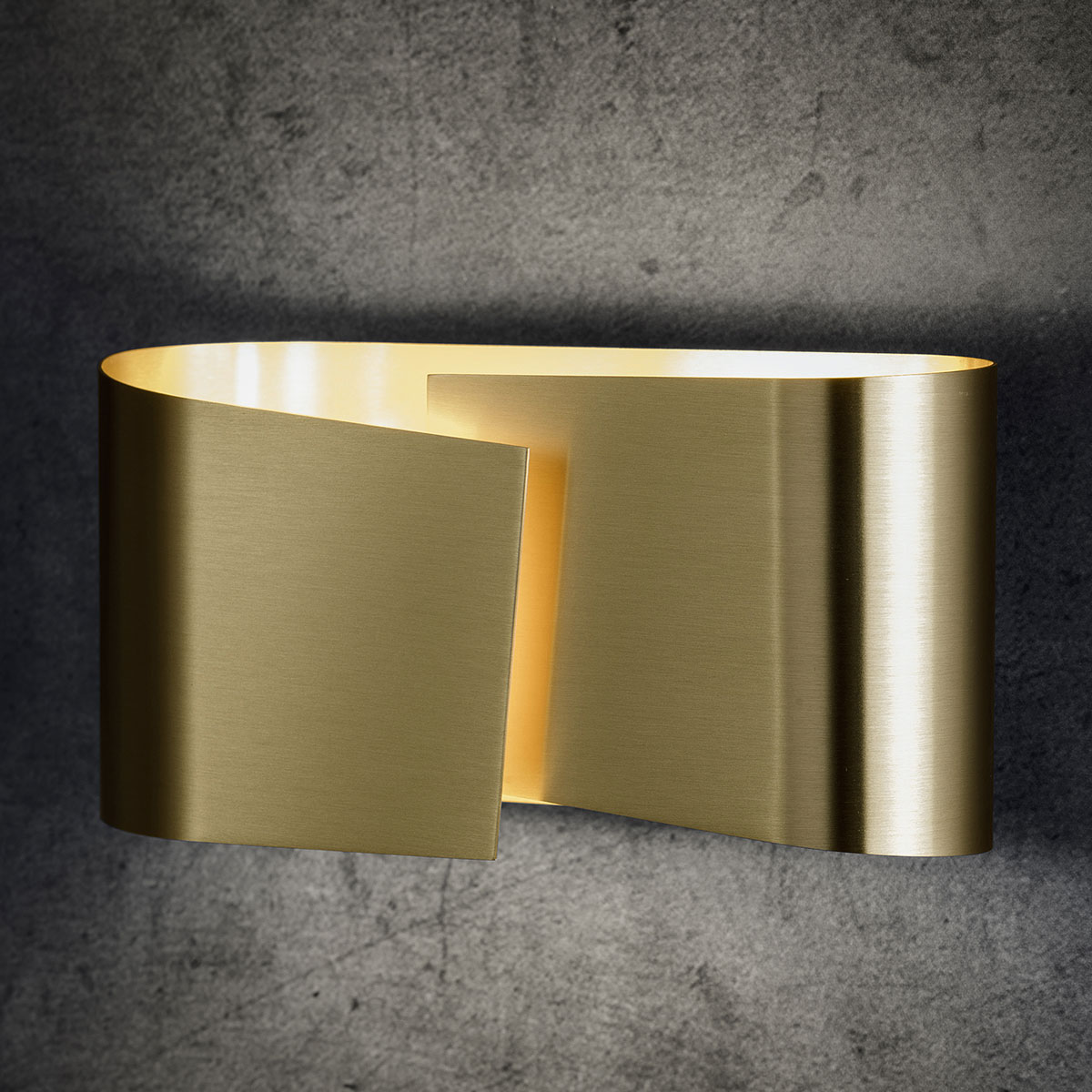Glare free wall light made of curved brass sheets FILIA S/L Glare free wall light made of curved brass sheets FILIA S/L