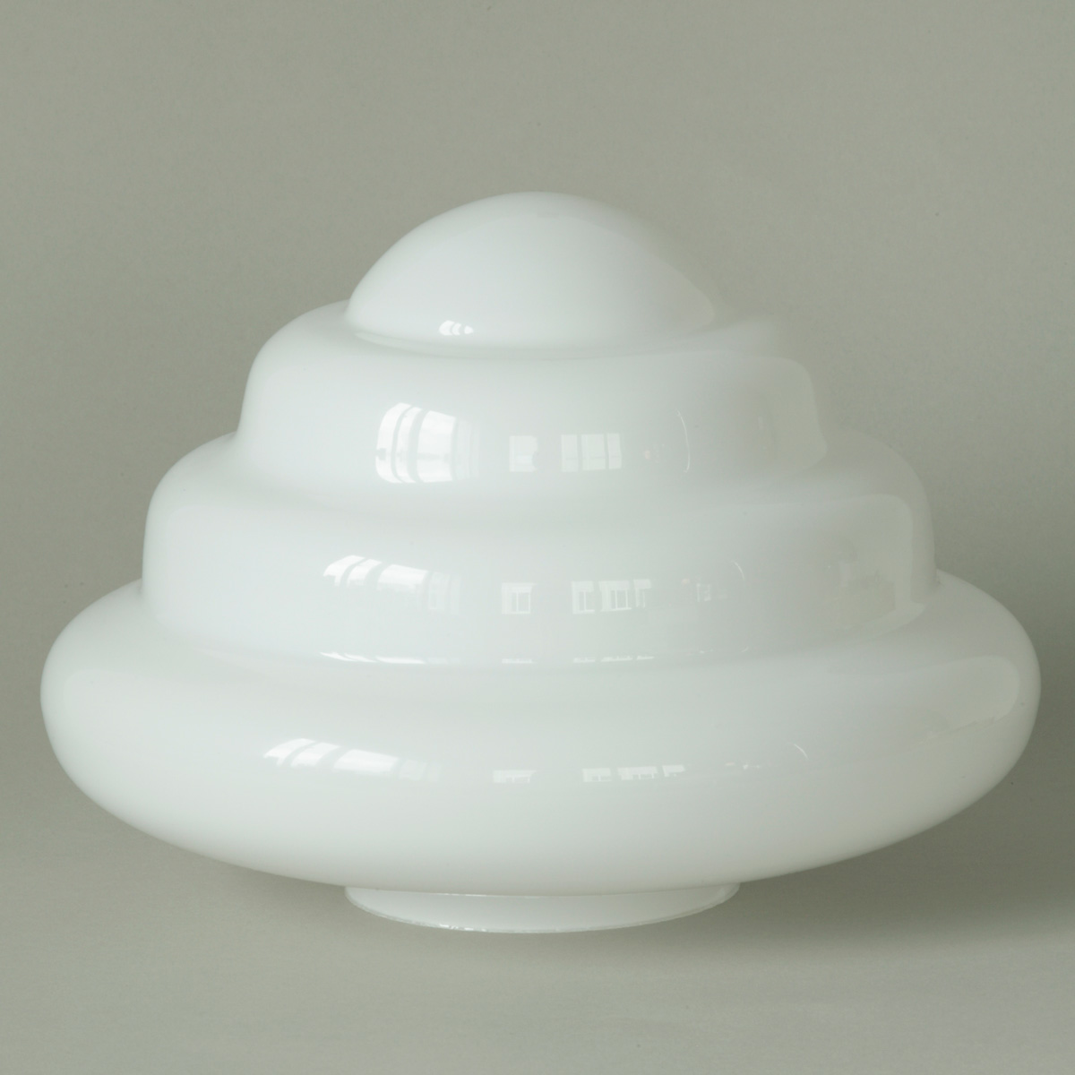 Dreirohr-Pendelleuchte mit Wolken-Opalglas: Art déco-Glas