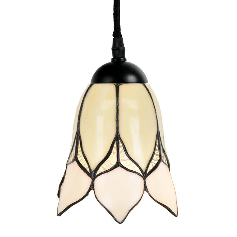 Small pendant Tiffany light with white flower shade Small pendant Tiffany light with white flower shade