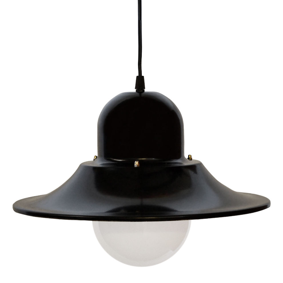 Industrial style pendant light with glass cover Ø 29 cm