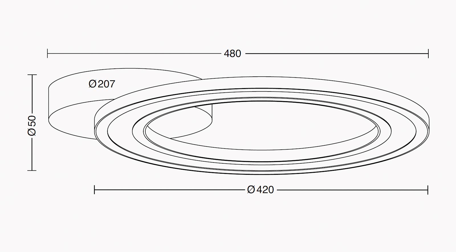 Powerful LED-Ring: Ceiling Light Fixture ORBIT with Ø 42 cm – Casa Lumi