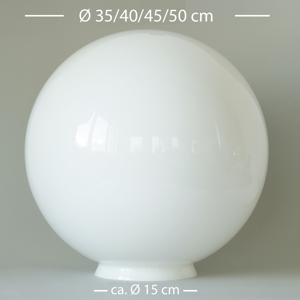 Ersatz-Glaskugel: große Opalglas-Kugel mit Ø 35/40/45/50 cm – Casa Lumi