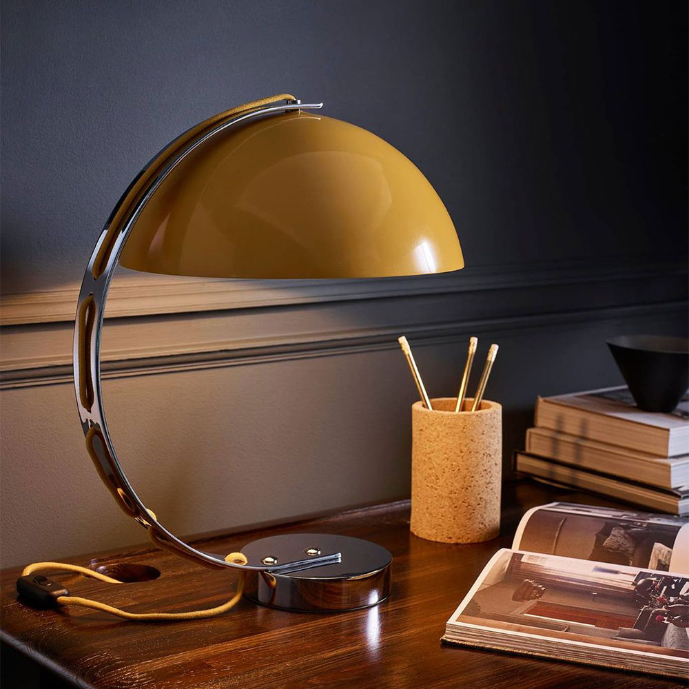 Bild 2: Tischleuchte London, hier in Gelb Handgefertigte Retro-Schreibtischleuchte LONDON: Tischleuchte London, hier in Gelb