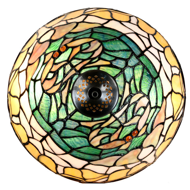 Tiffanyglas-Tischleuchte mit floralem Muster, Bild 2