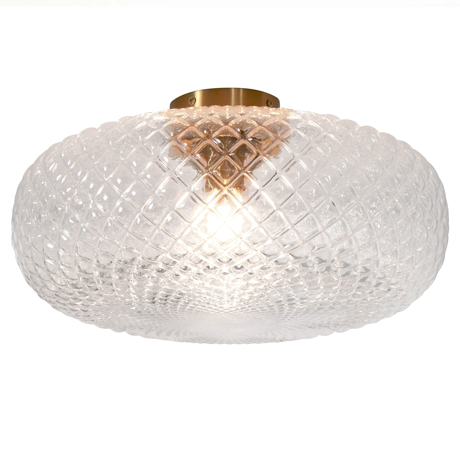 Deckenleuchte mit strukturiertem Glasschirm, Ø 44 cm Deckenleuchte mit strukturiertem Glasschirm, Ø 44 cm