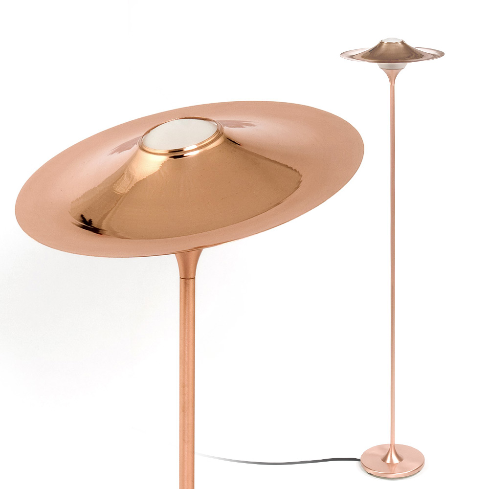 Elegante Stehleuchte mit verstellbarem Hut-Schirm Elegante Stehleuchte mit verstellbarem Hut-Schirm