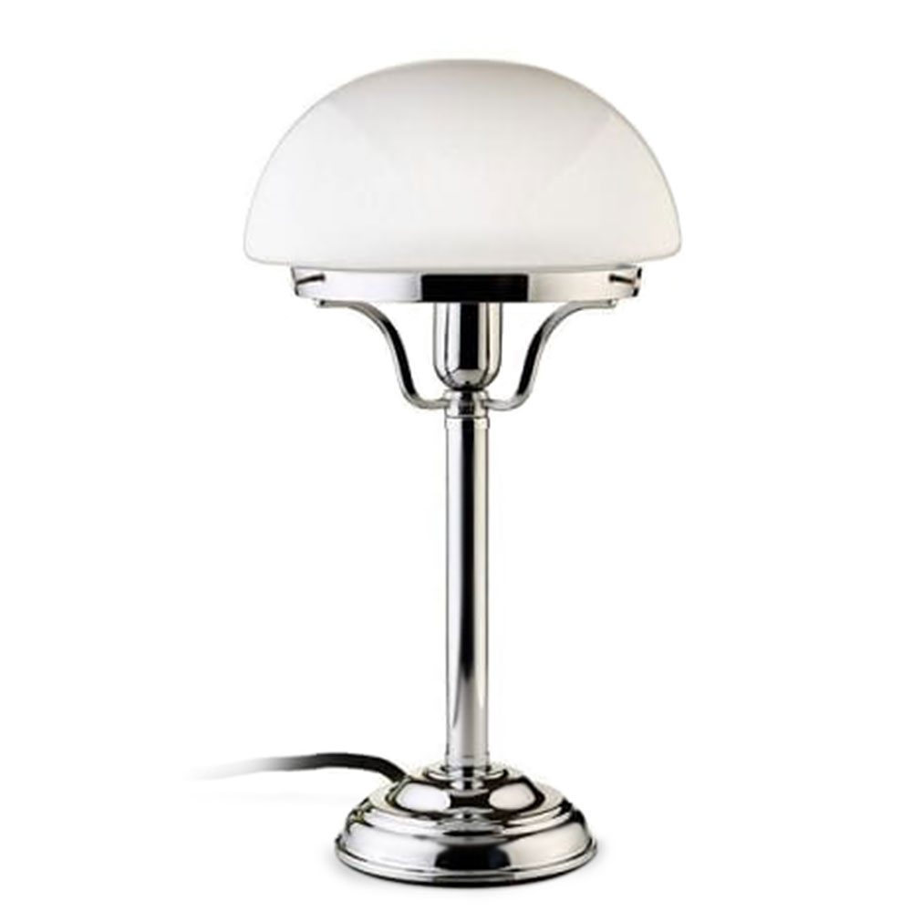 Kleine „Pilz“-Tischleuchte mit Opalglas-Haube (Ø 20 cm)