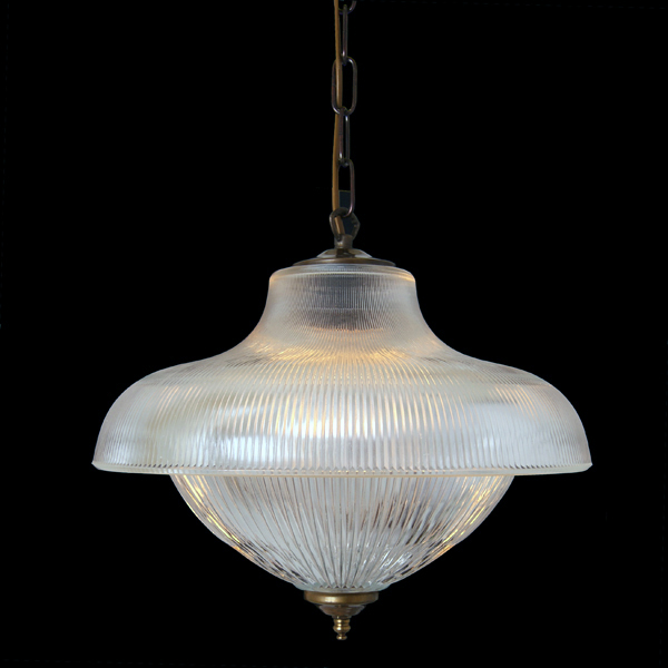 Nostalgische Pendelleuchte mit zweiteiligem Holophanglas, Bild 4 Nostalgische Pendelleuchte mit zweiteiligem Holophanglas, Bild 4