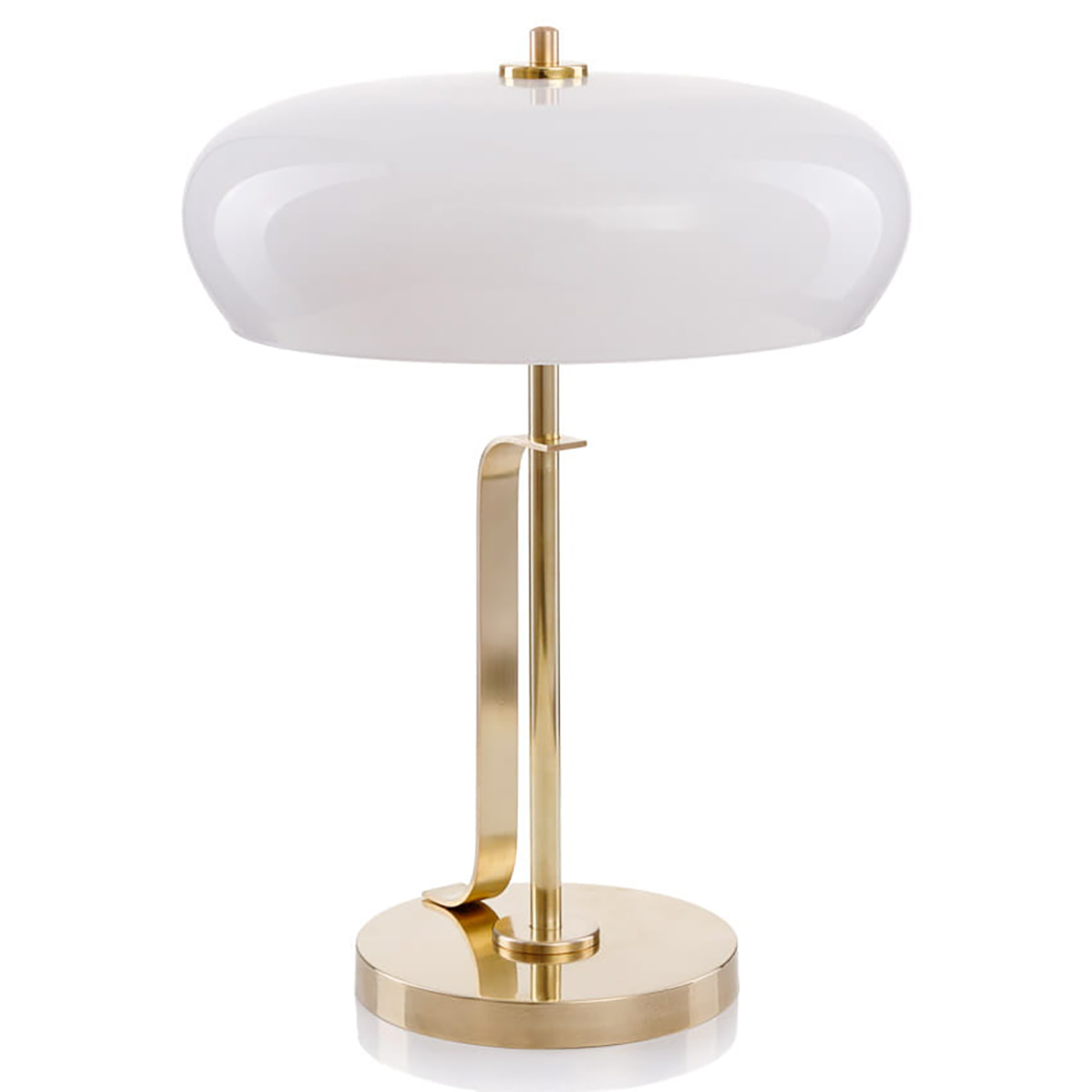Elegant Brass Table Lamp With Opal Glass Shade Elegant Brass Table Lamp With Opal Glass Shade