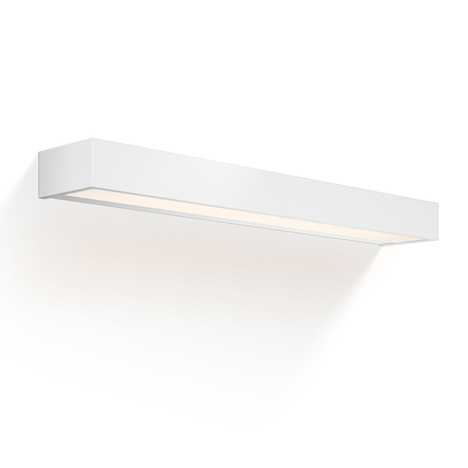 Bild 5: 60 cm breit, weiß matt QUAD Bad-Wandleuchte oder Spiegelleuchte Schwarz/Weiß, 15 bis 150 cm: 60 cm breit, weiß matt