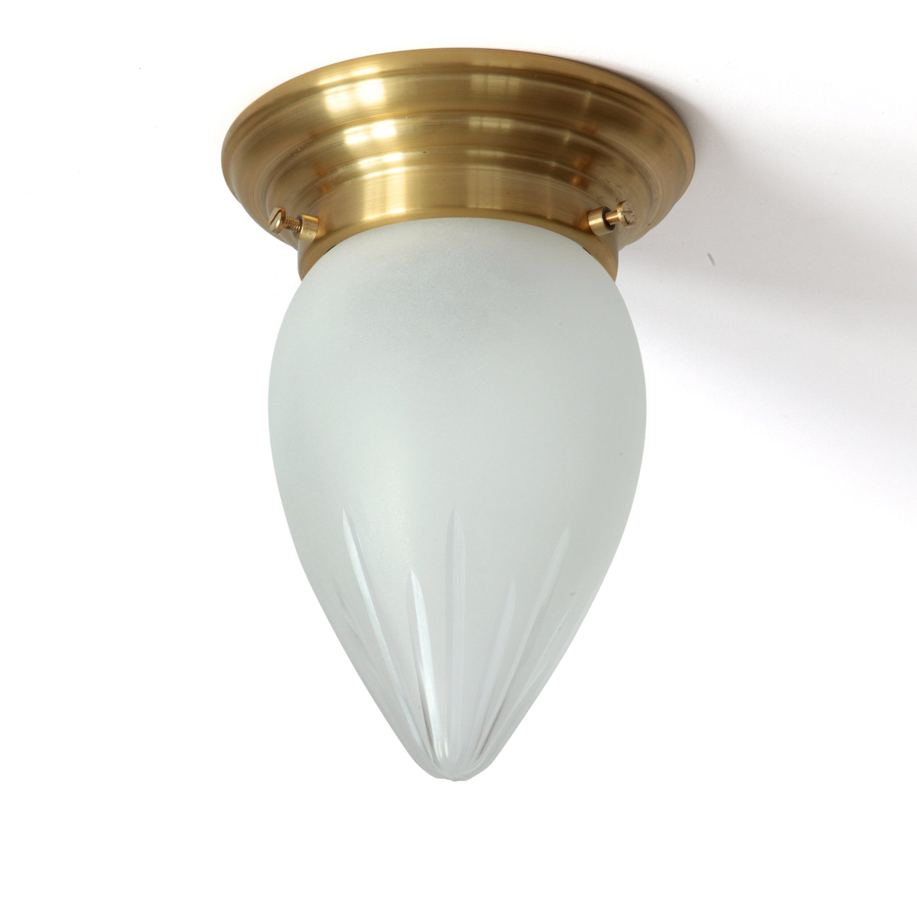 Small ceiling lamp with cut pointed glass Ø 14 cm