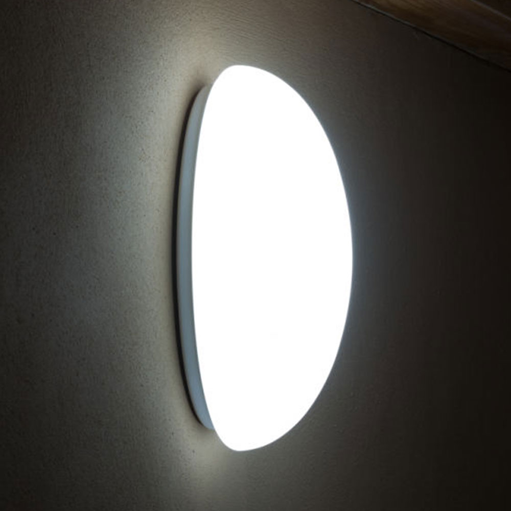 Simple oval wall light ALVA with opal glass shade