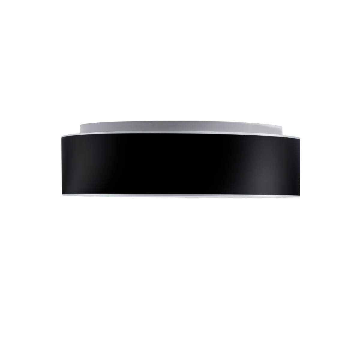 Runde Opalglas-Deckenleuchte ERIK mit schwarzer Blende, Ø 34 bis 54 cm: Durchmesser 44,5 cm (M)