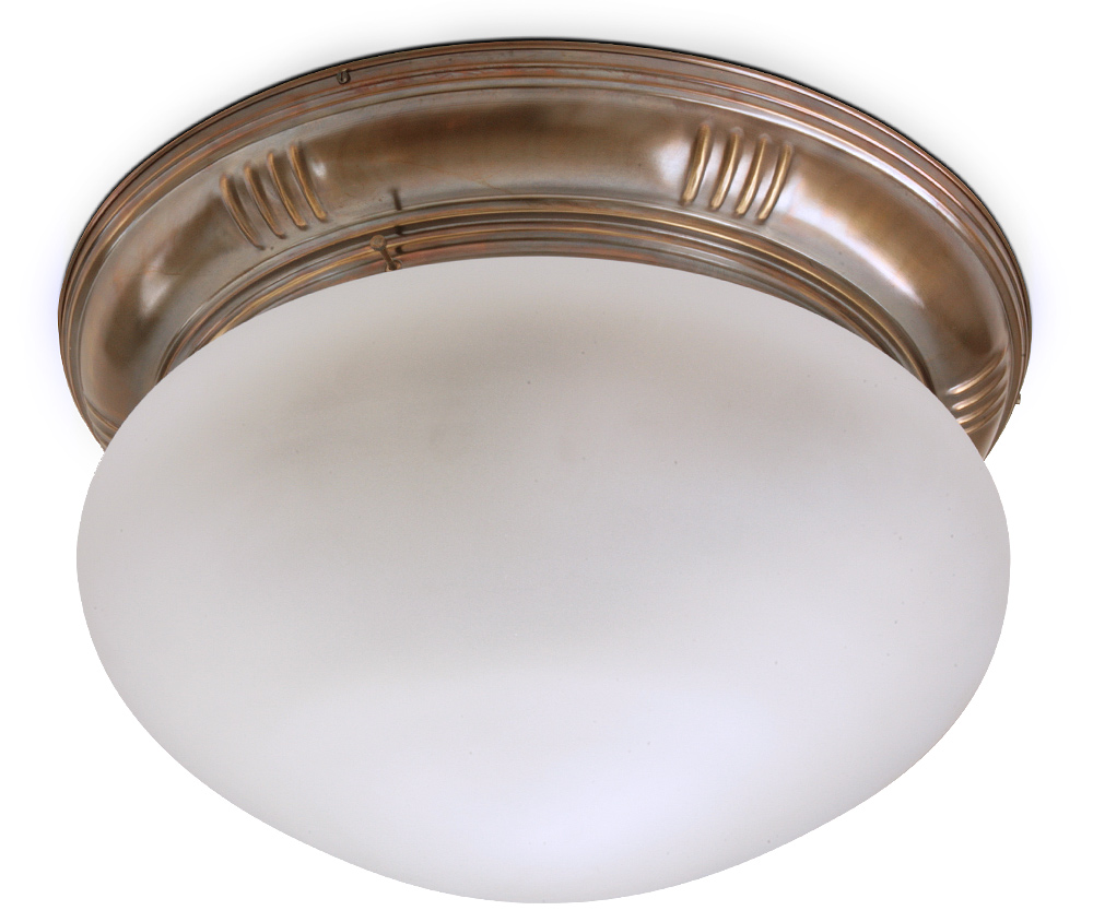 Große Jugendstil-Plafoniere aus Messing PRAG Ø 40 cm Große Jugendstil-Plafoniere aus Messing PRAG Ø 40 cm