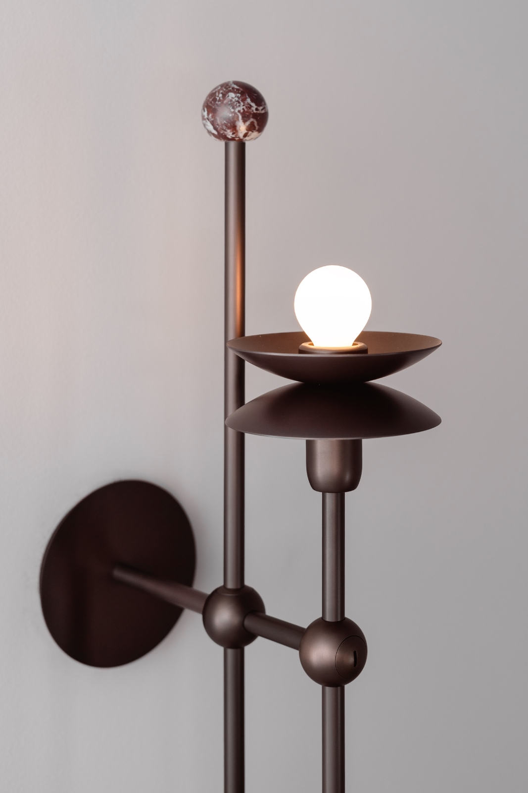 BABYLON DOUBLE Exclusive Brass Wall Light with Natural Marble, Fig. 5