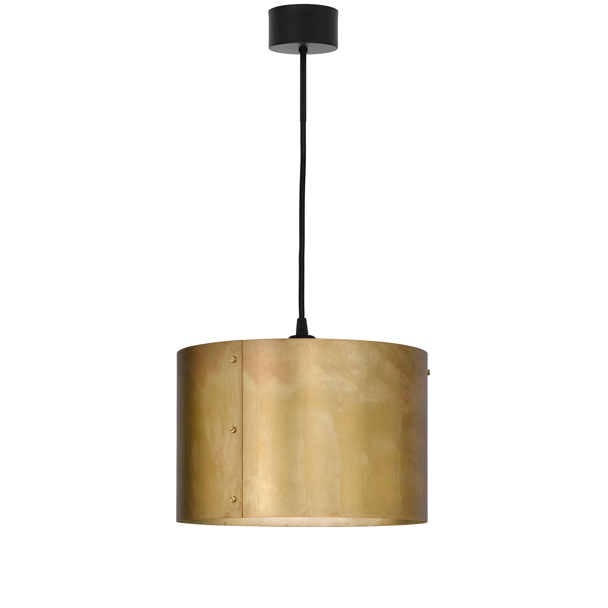 Bild 8: 28 cm-Modell Manufaktur-Pendelleuchte SVERP mit Zylinder-Schirm aus Messing, Ø 15–38 cm: 28 cm-Modell