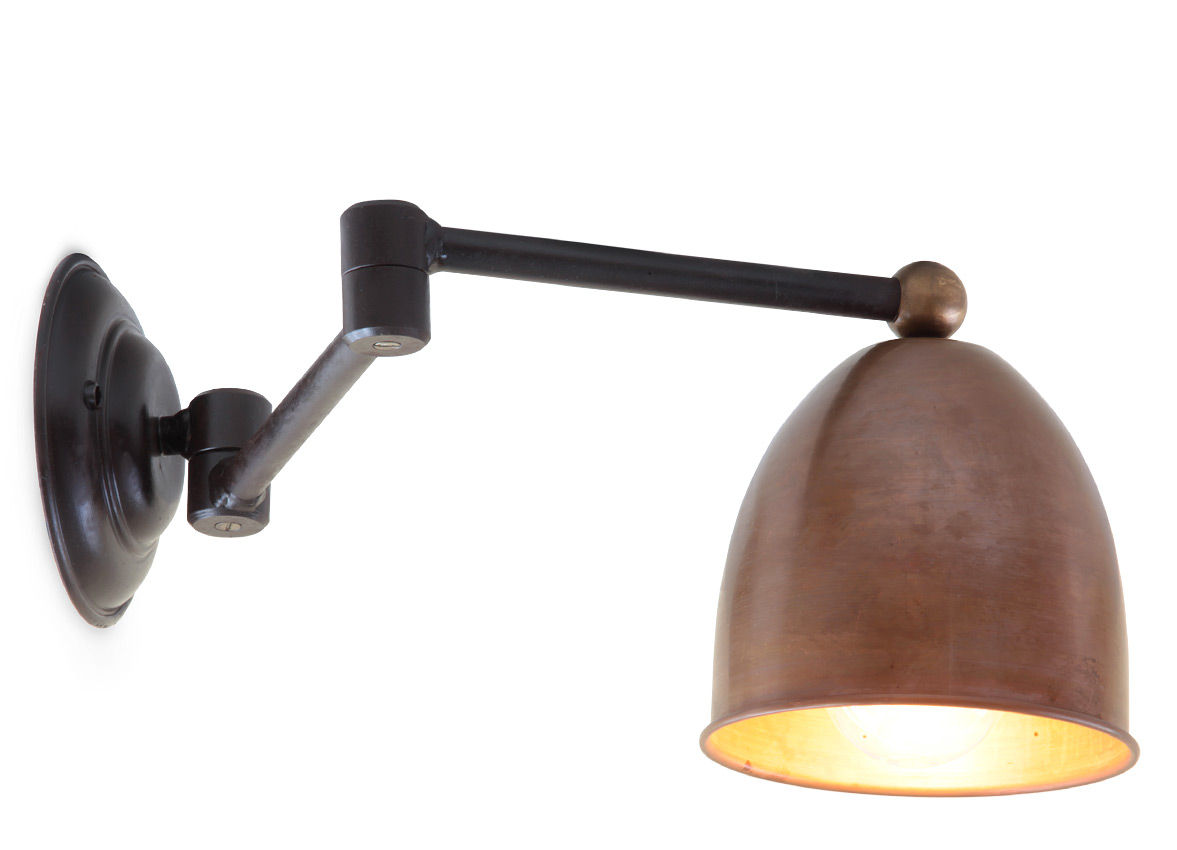 LIVORNA Wall light on a jointed arm with copper shade