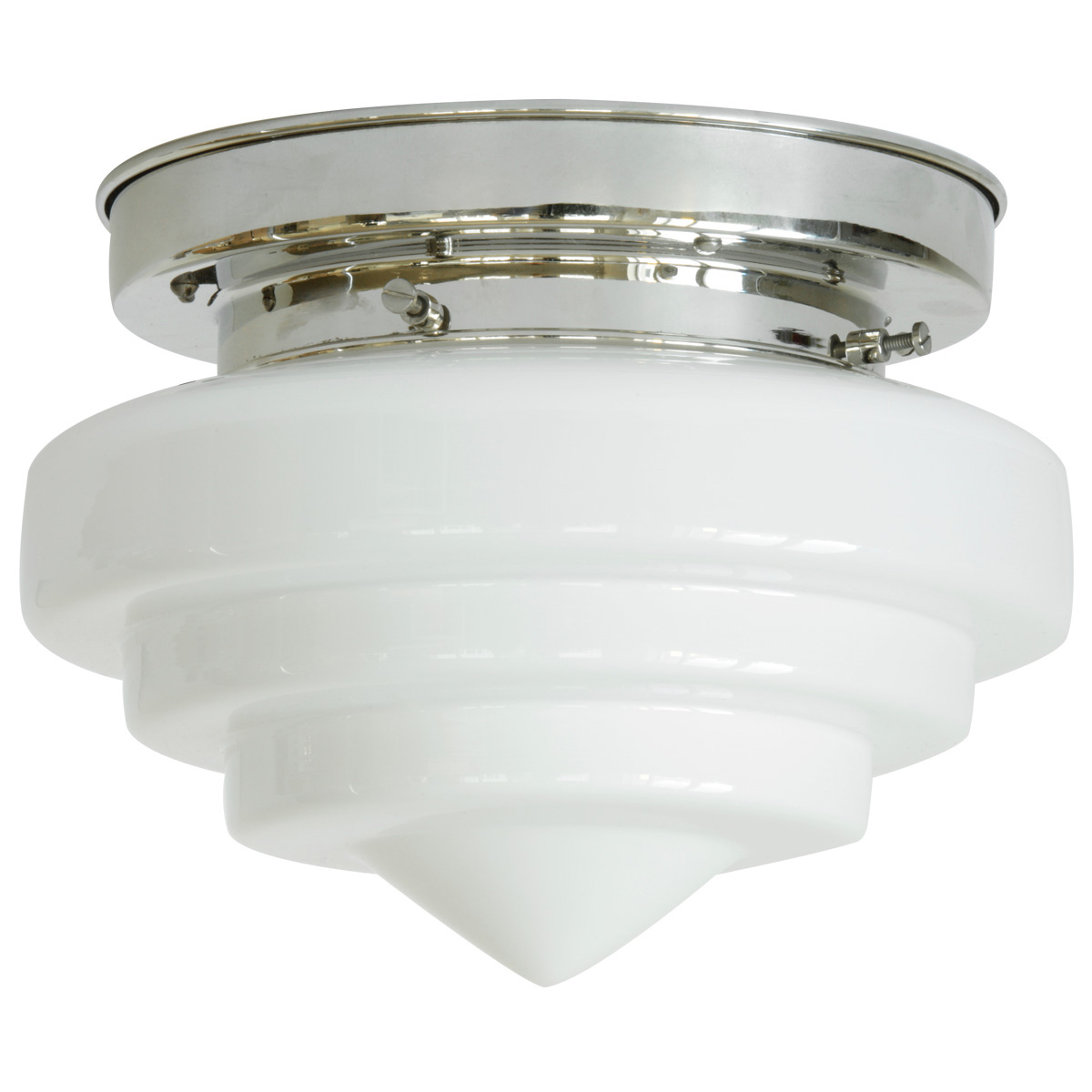 Ceiling light with three-step opal-white pointed glass Ceiling light with three-step opal-white pointed glass