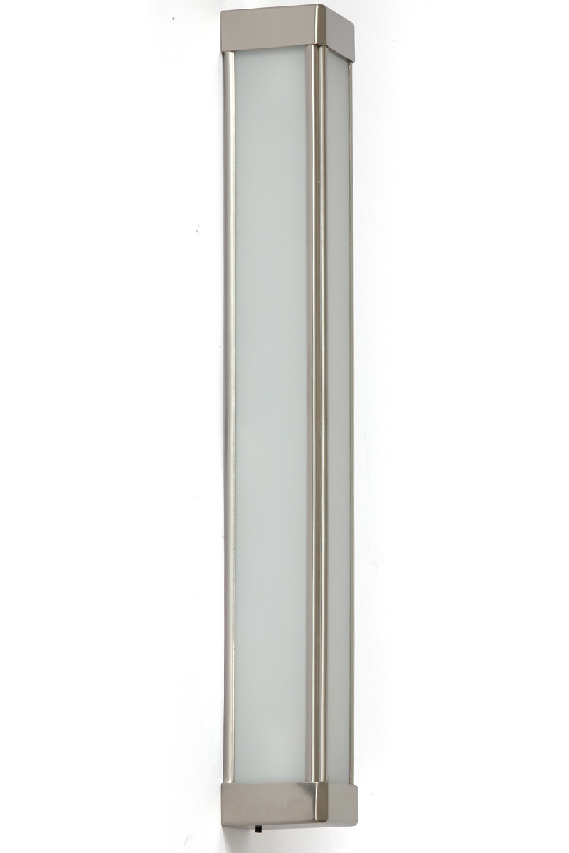 Bild 4: Elegante Kasten-Wandleuchte z.B. für Spiegel, hier Modell 2 (41 cm), in 18 Messing vernickelt Elegante Kassetten-Wandleuchte FILO aus Messing, 30–60 cm: Elegante Kasten-Wandleuchte z.B. für Spiegel, hier Modell 2 (41 cm), in 18 Messing vernickelt