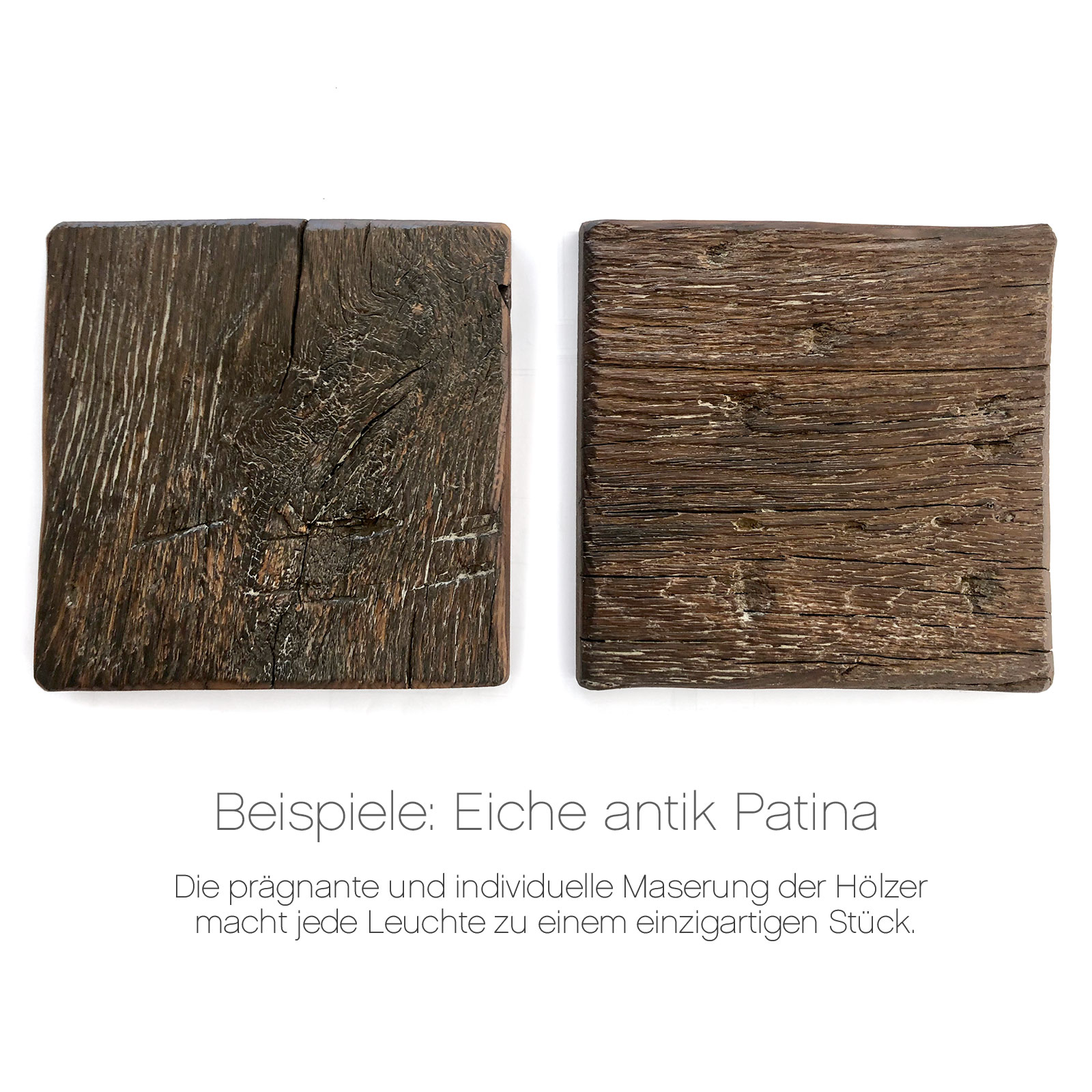 Quadratische Wandleuchte aus antikem Massivholz (20 cm), Bild 3