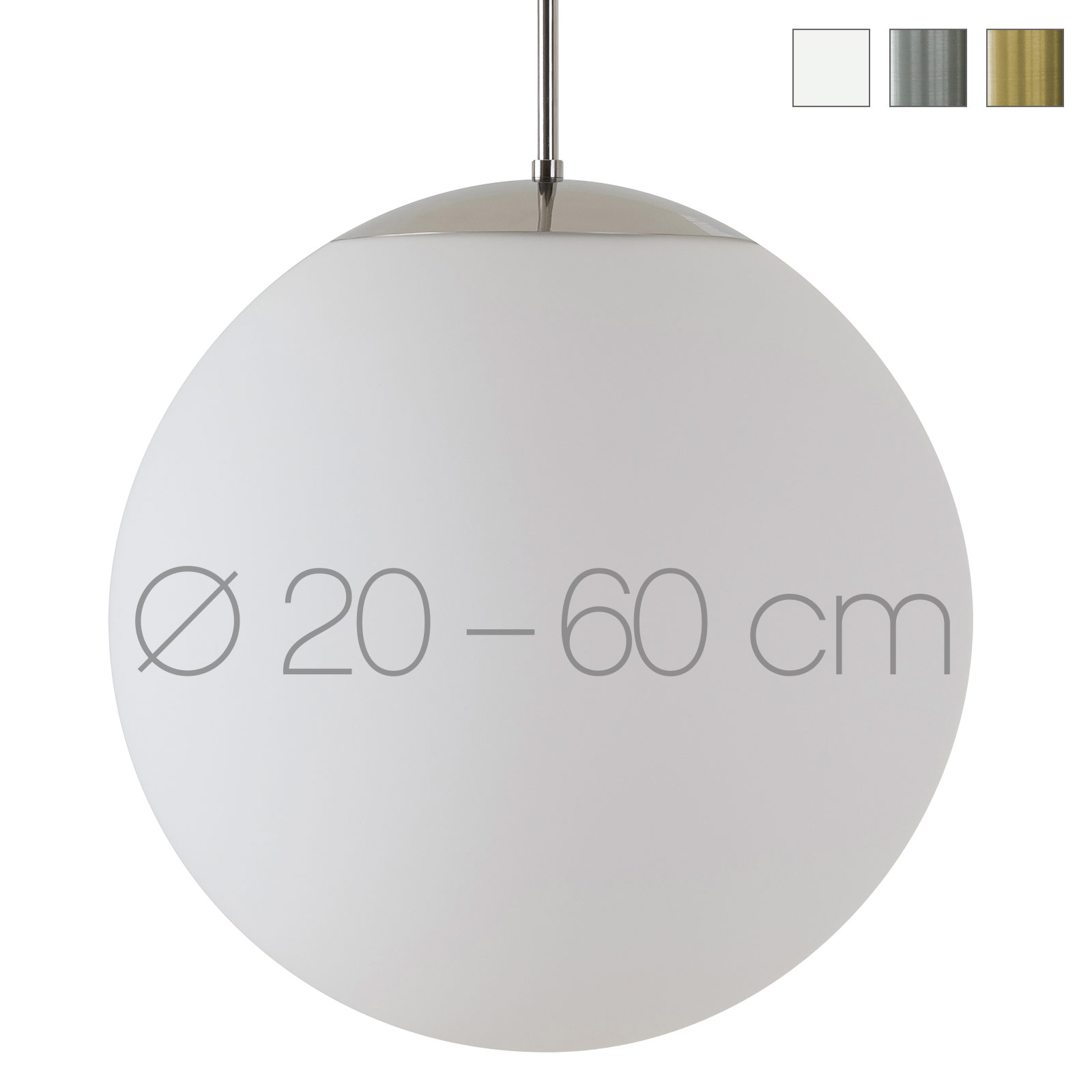 Klassische Kugel-Hängeleuchte ADRIANA mit Opalglas Ø 20–60 cm Klassische Kugel-Hängeleuchte ADRIANA mit Opalglas Ø 20–60 cm