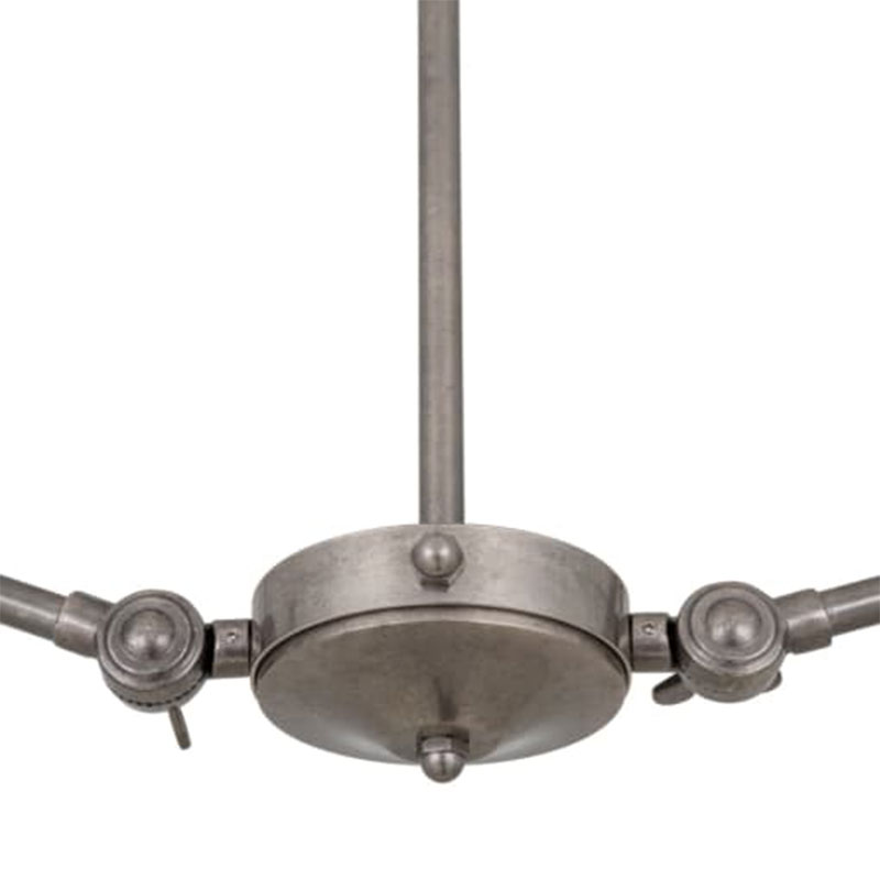 Bild 8: Alt-silbern patiniert Verzweigter Gelenk-Deckenleuchter mit 6 Fassungen: Alt-silbern patiniert