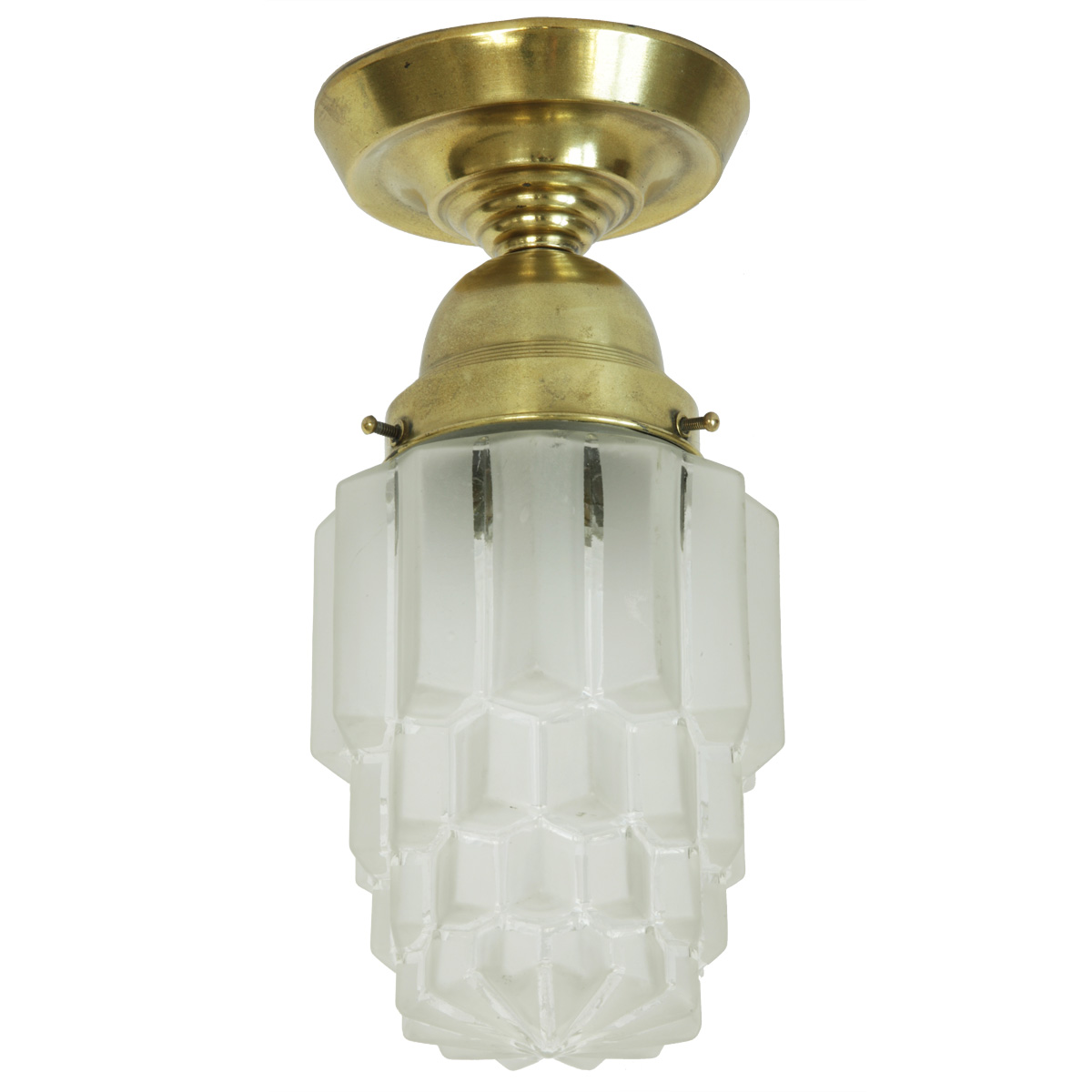 SOLD - Antique Art Déco Brass Ceiling Lamp, France, ca. 1920 SOLD - Antique Art Déco Brass Ceiling Lamp, France, ca. 1920