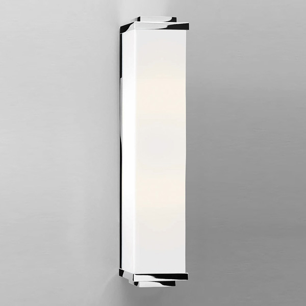 Elegante Art-Déco-Wandleuchte LED IP44: Modell 1 in Chrom
