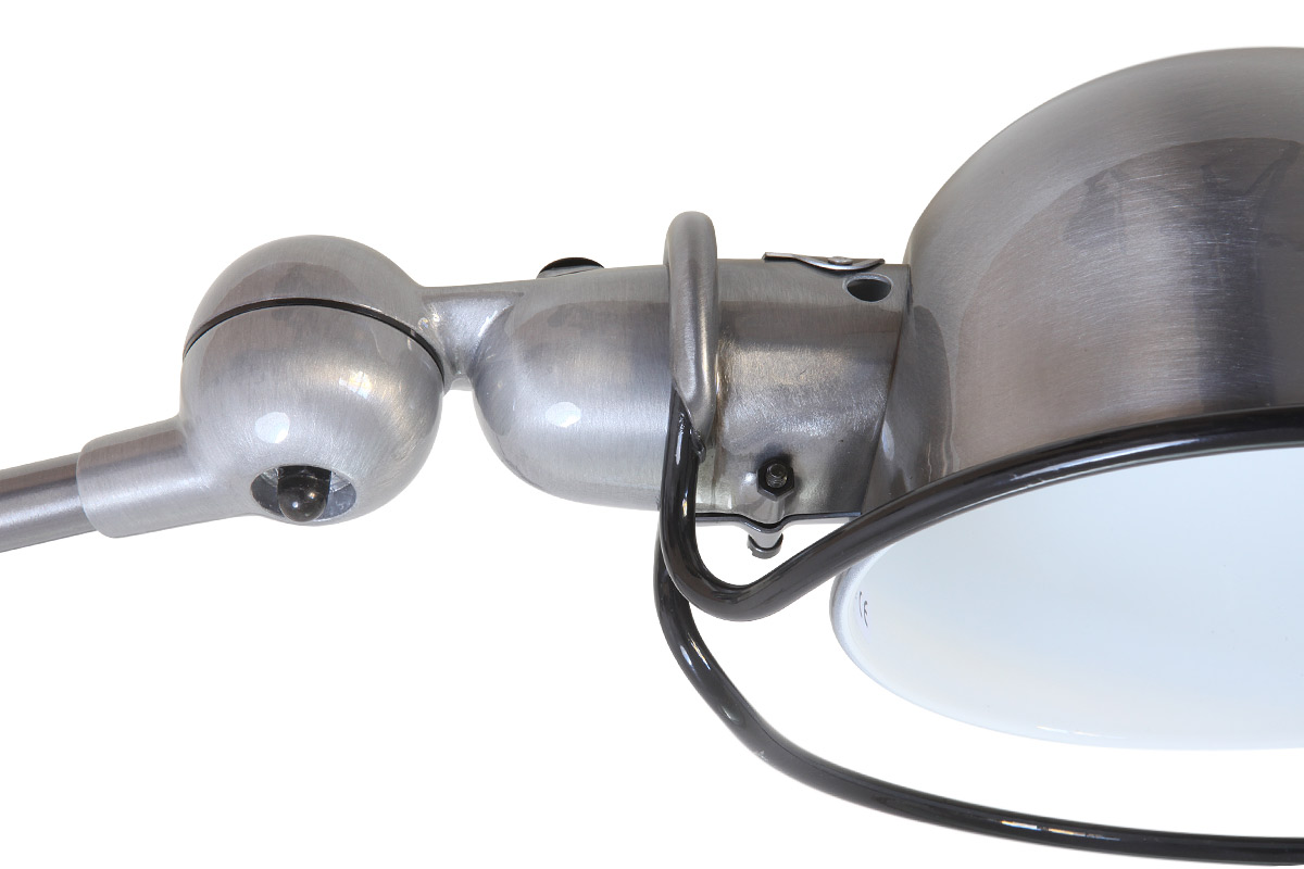 Bild 9: Der Schirm, hier Stahl gebürstet SKY4224 Zweiarmige Gelenk-Deckenlampe aus Frankreich: Der Schirm, hier Stahl gebürstet