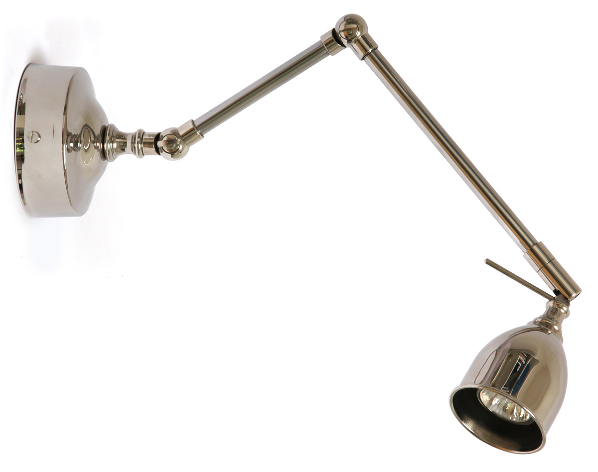 Kleine Gelenk-Wandlampe mit Messingschirmchen, Bild 3