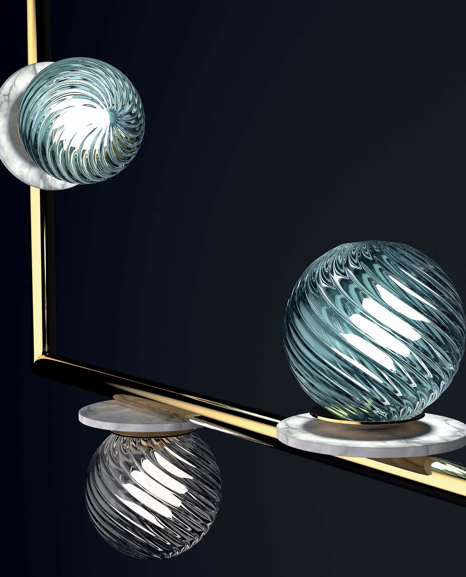 Dreiflammiger Design-Leuchter mit Murano-Glas und Alabaster AFRODITE, Bild 9