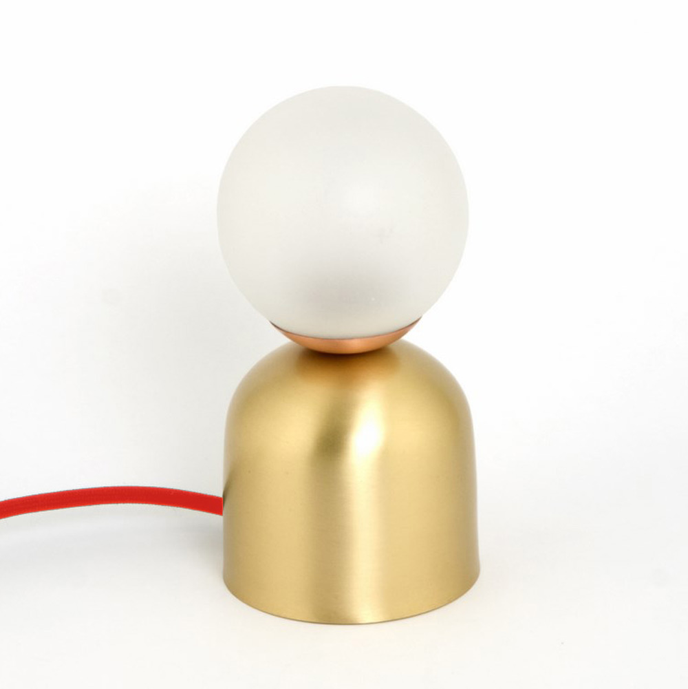Handgefertigte, kleine Design-Tischleuchte mit Glaskugel, Bild 3 Handgefertigte, kleine Design-Tischleuchte mit Glaskugel, Bild 3