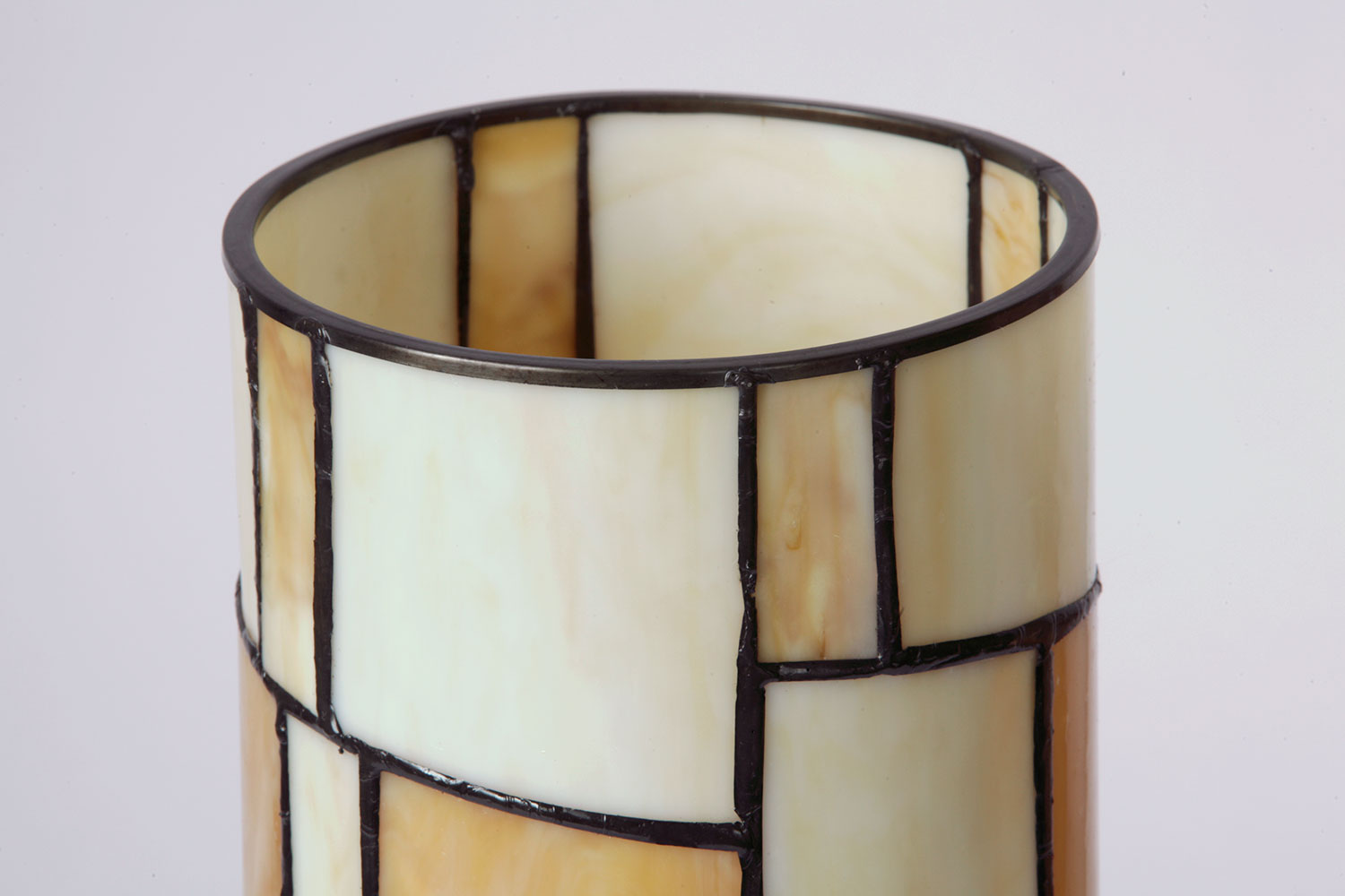 Zylindrische Tiffany-Tischleuchte im Art Déco-Stil, Bild 4
