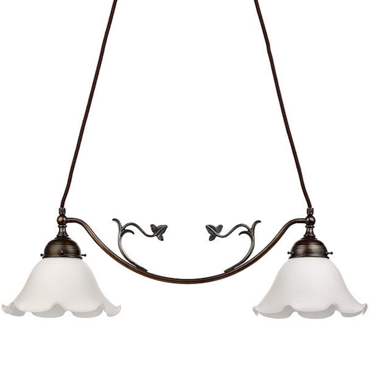 Charmante Balken-Hängeleuchte aus Messing mit verspielten Details Charmante Balken-Hängeleuchte aus Messing mit verspielten Details