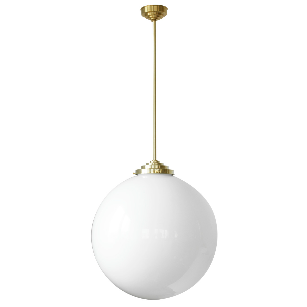Große Art déco-Leuchte mit großer Glaskugel, Ø bis 60 cm Große Art déco-Leuchte mit großer Glaskugel, Ø bis 60 cm