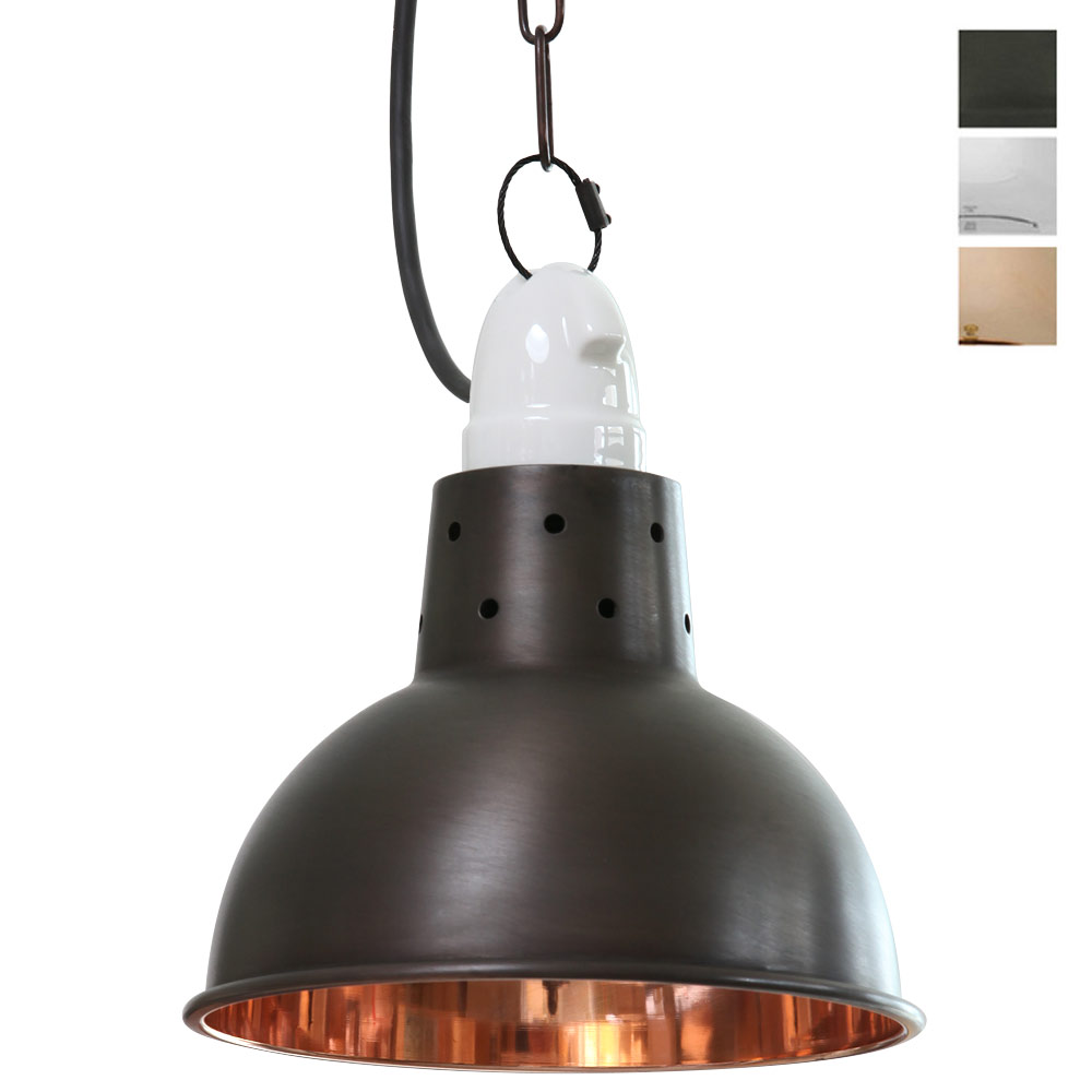 Kleine Stall-Lampe mit Porzellanhalter, Kupfer Kleine Stall-Lampe mit Porzellanhalter, Kupfer