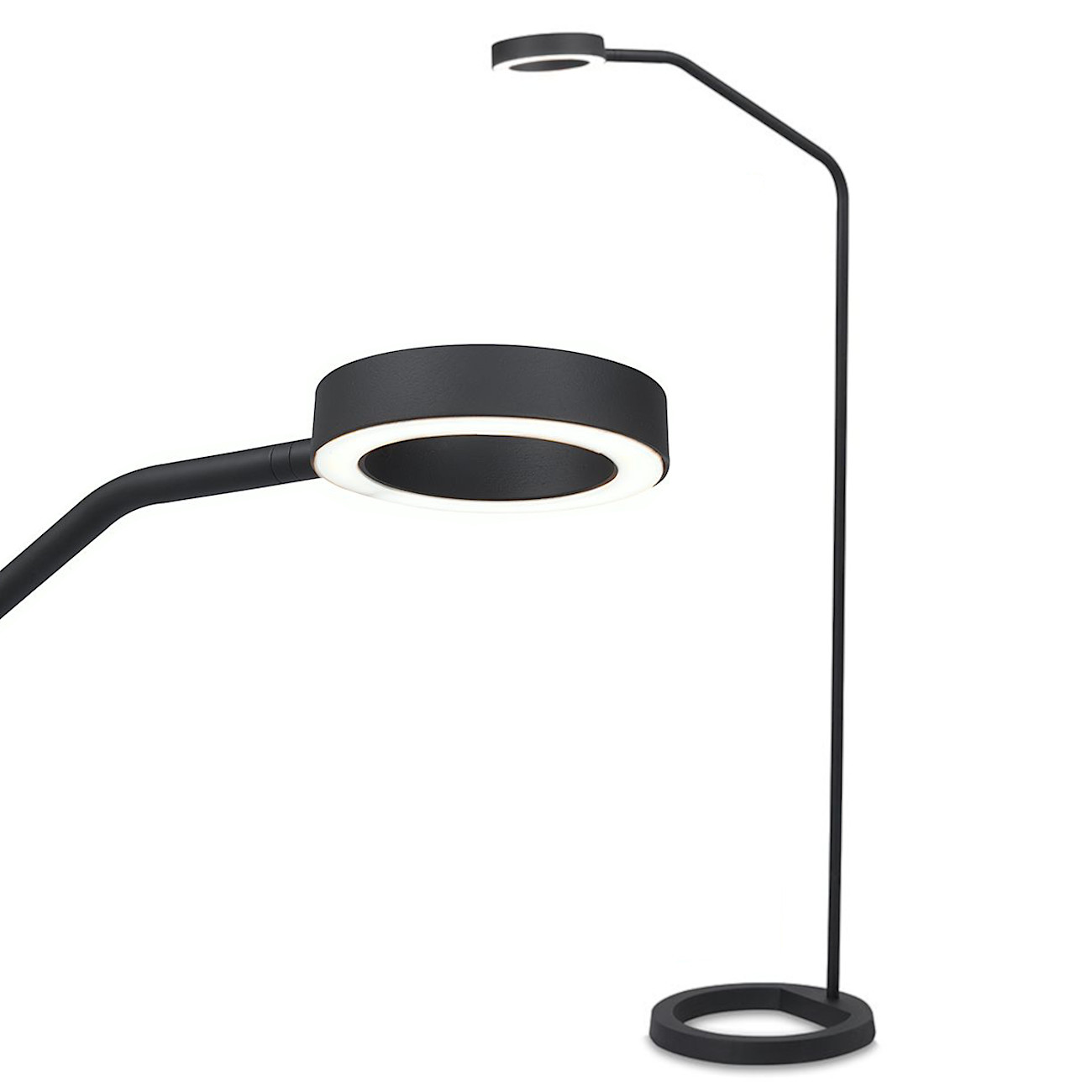 Reading Floor Light ARIO, Matte-Black with LED-Spot, 141 cm