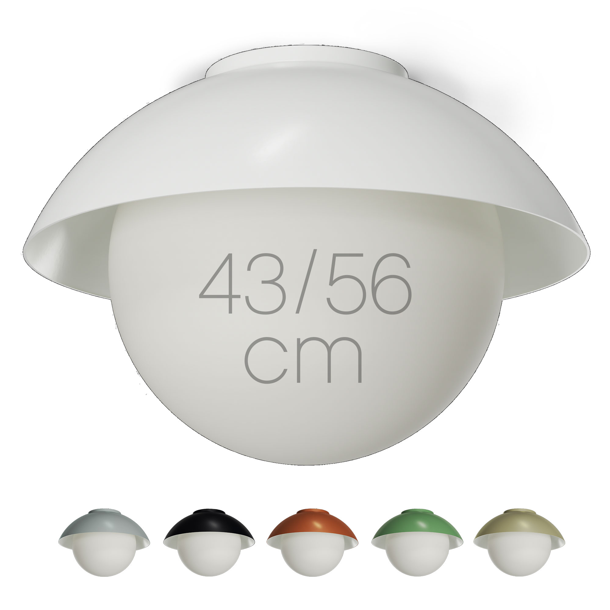 Große Kugel-Deckenleuchte mit Schirm LUZIDA, Ø bis 56 cm, div. Farben Große Kugel-Deckenleuchte mit Schirm LUZIDA, Ø bis 56 cm, div. Farben