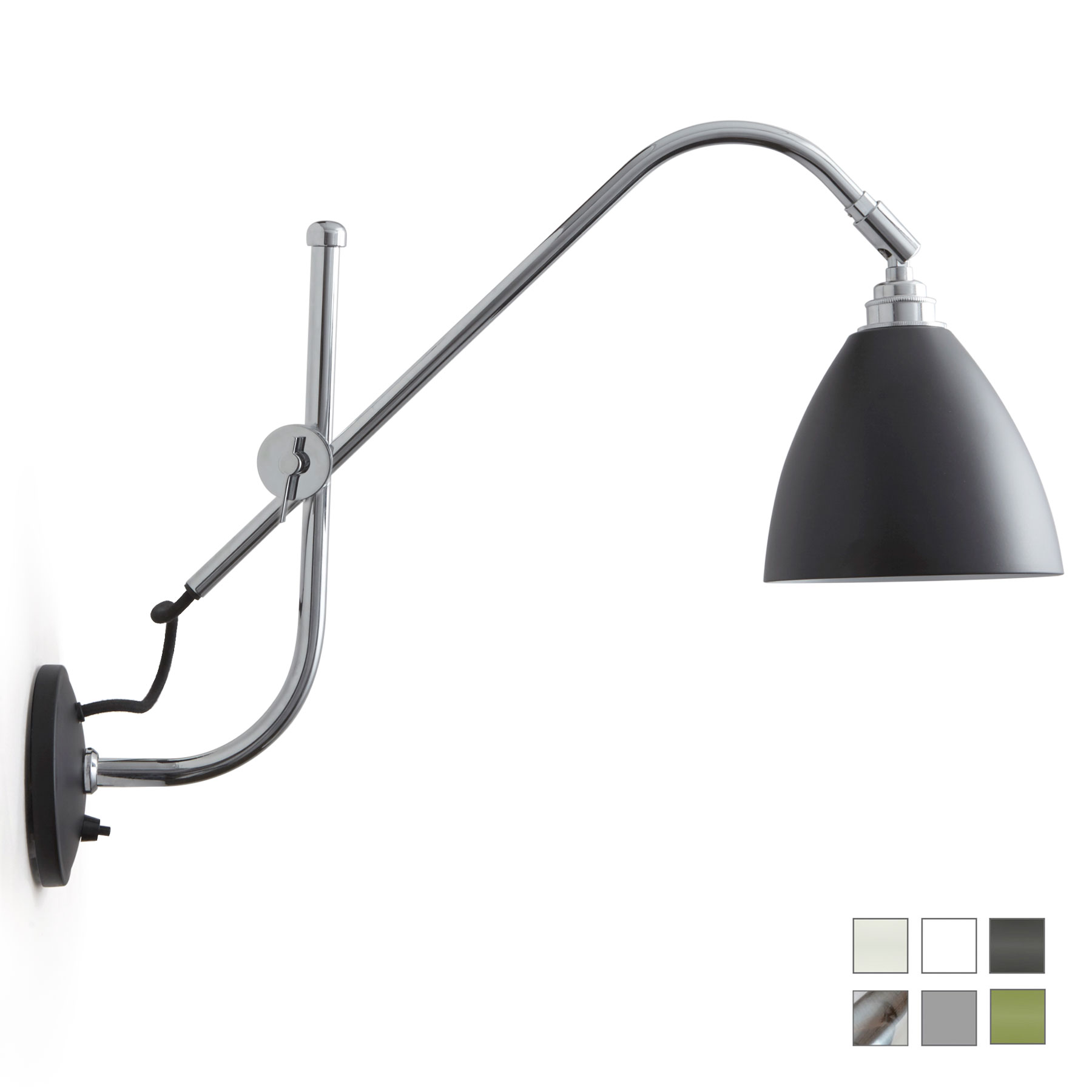 TASK Wall light with jointed arm in Bauhaus style