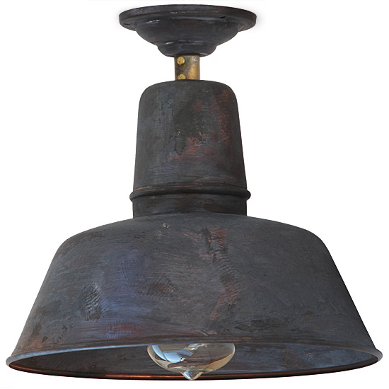 Bild 2: Die Industriestil-Deckenleuchte mit 250 mm Durchmesser BERLIN Deckenleuchte Kupfer patiniert Ø 25-60 cm: Die Industriestil-Deckenleuchte mit 250 mm Durchmesser