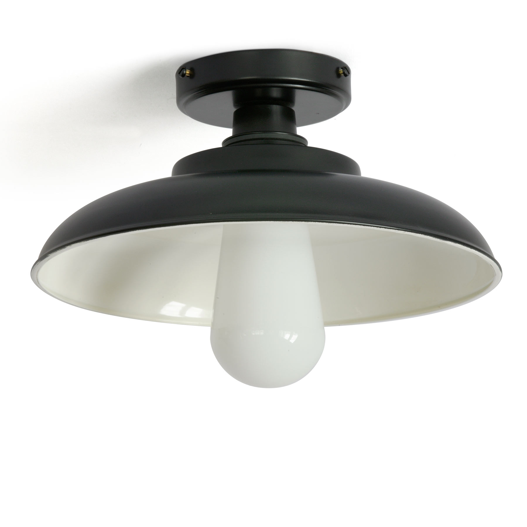 Schwarze oder weiße Badezimmer-Deckenleuchte mit Schirm, IP65, Ø 32 cm Schwarze oder weiße Badezimmer-Deckenleuchte mit Schirm, IP65, Ø 32 cm