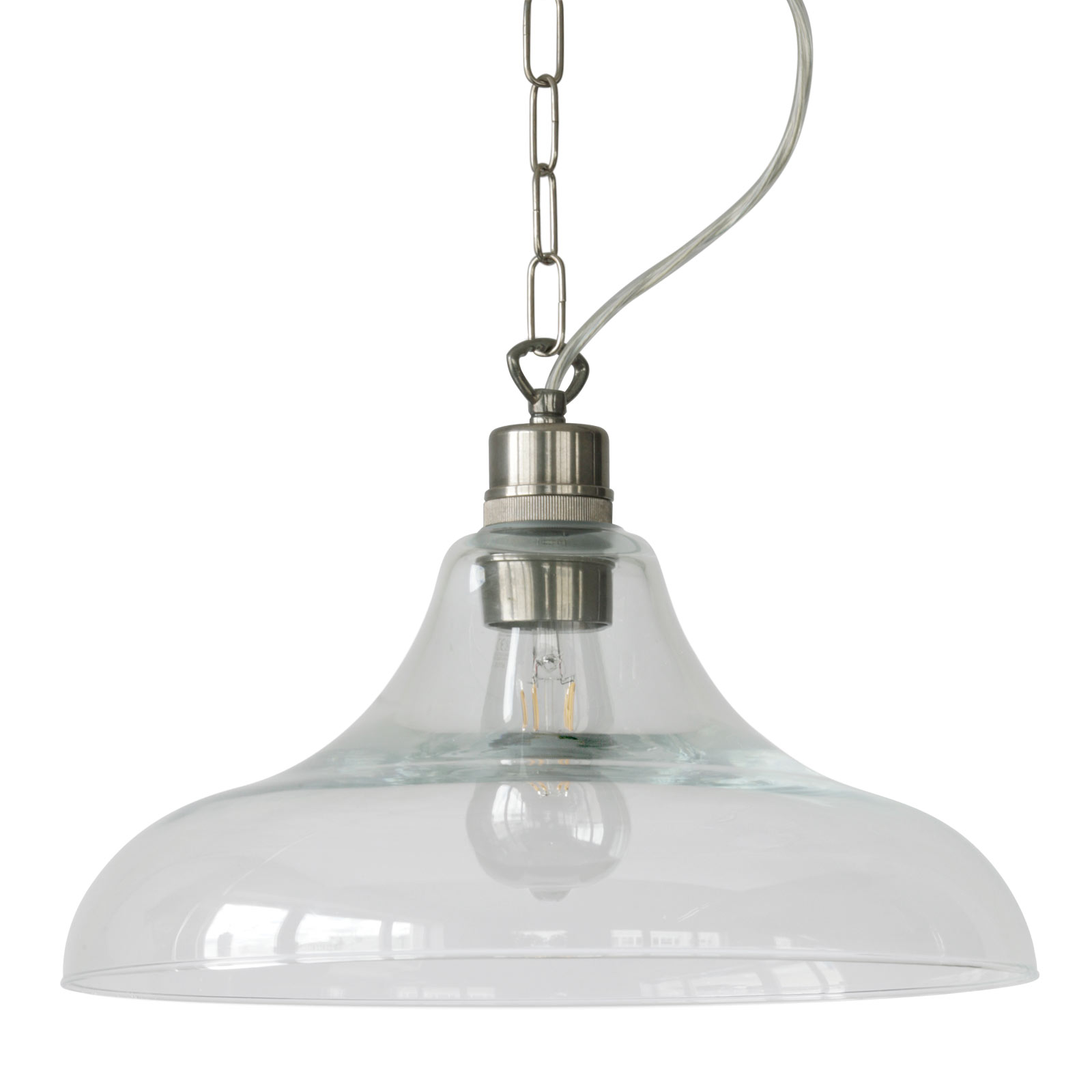 Pendelleuchte mit klarem Glasschirm Ø 37 cm