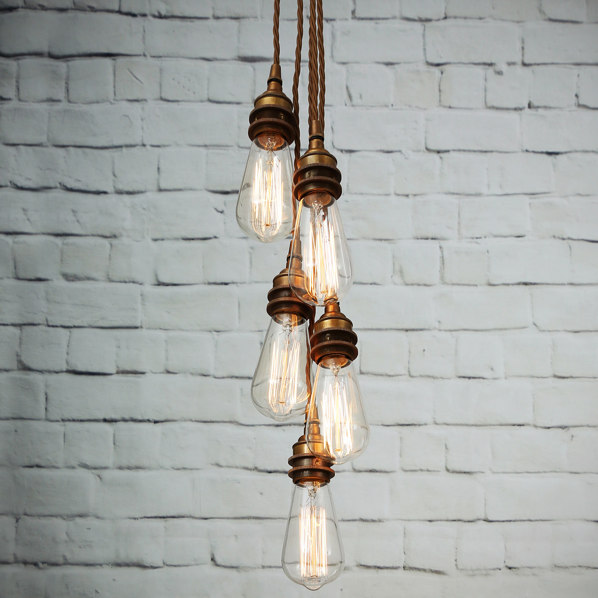 Group of 5 simple Bulb Lamp Holders Pendant