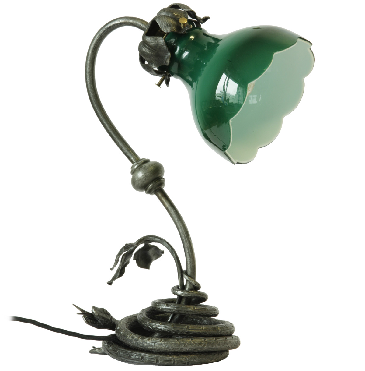 Antique Wrought Iron Table Lamp, Alpes, ca. 1900 Antique Wrought Iron Table Lamp, Alpes, ca. 1900