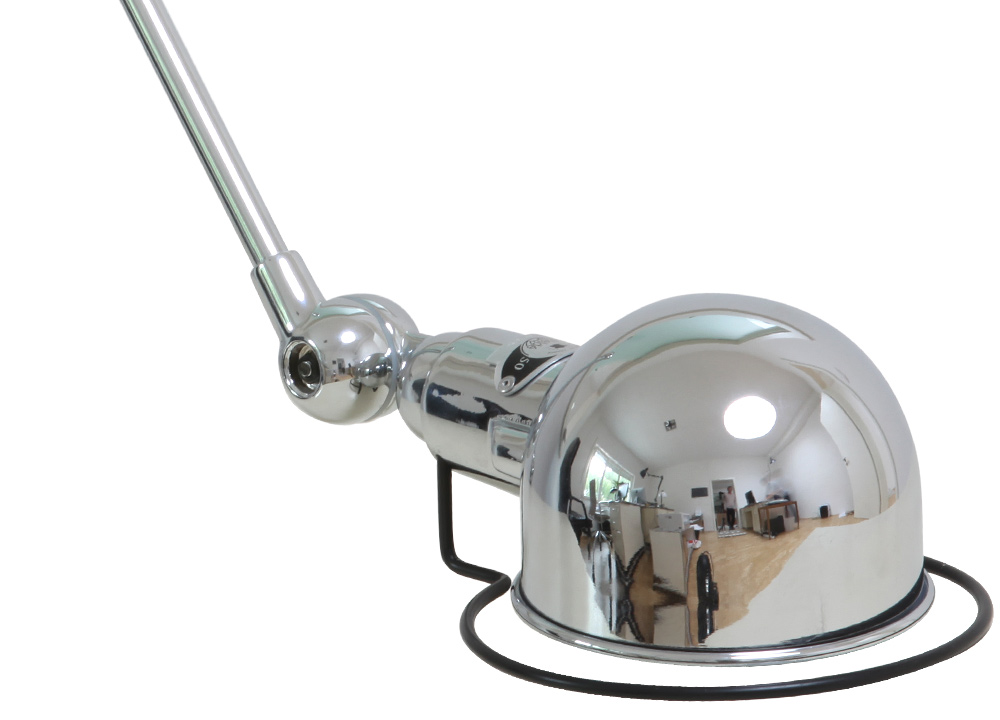Klemm-Lampe SIGNAL für Tischplatten und Regale: Verchromte Ausführung