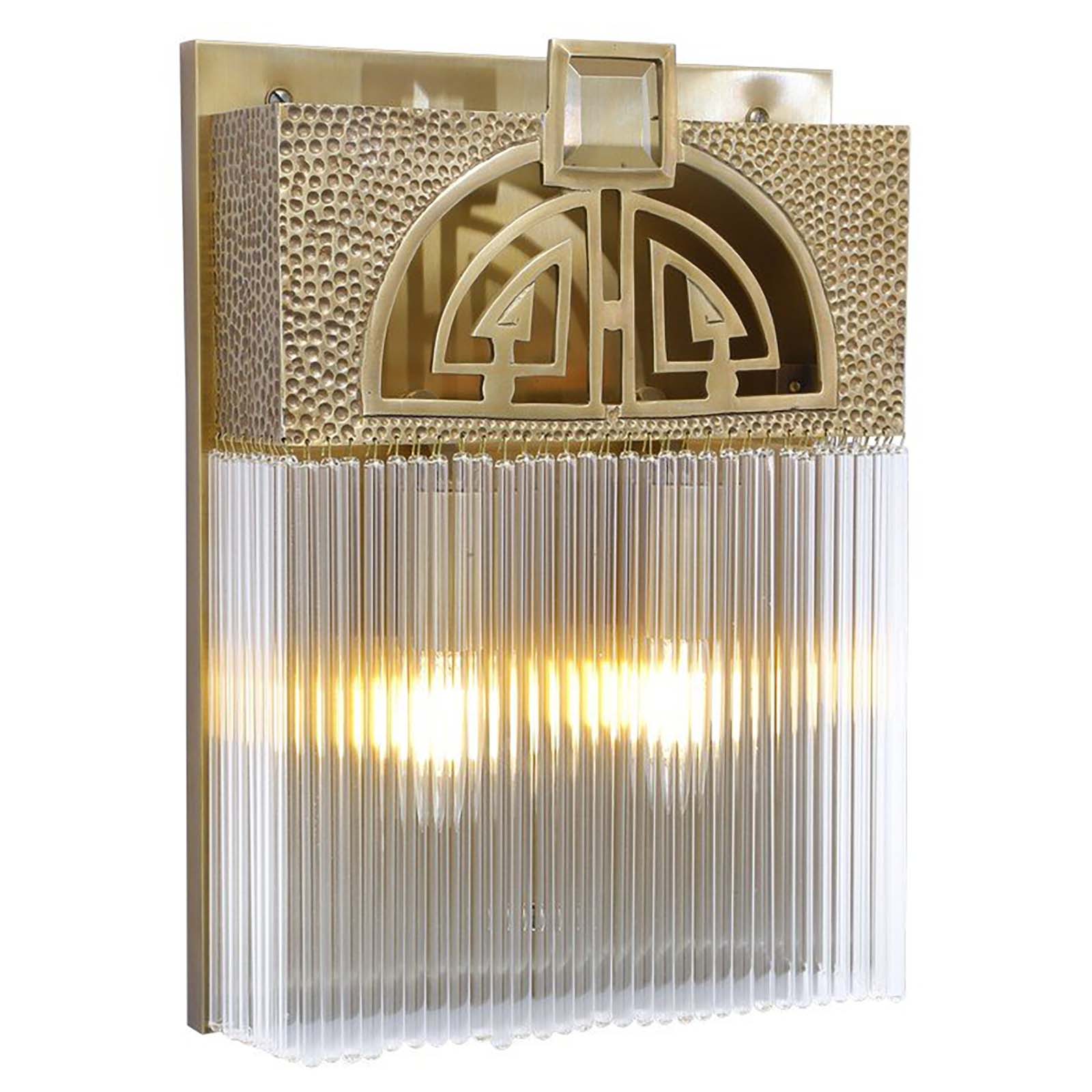 Aufwändige Jugendstil-Wandleuchte mit Kristallglas-Behang Aufwändige Jugendstil-Wandleuchte mit Kristallglas-Behang