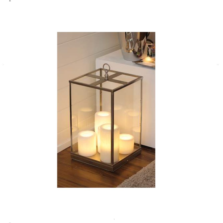 Fig. 2: Kerzen-Stehleuchte Bellefo, vernickelt BELLEFO Glazed Box Candle Floor Light: Kerzen-Stehleuchte Bellefo, vernickelt